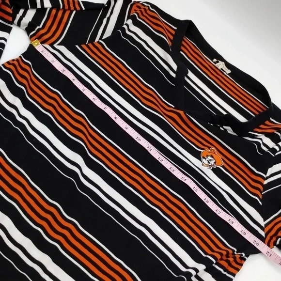 UG Apparel women's large GameDay OSU Cowboys striped top orange/black/white - Picture 6 of 10